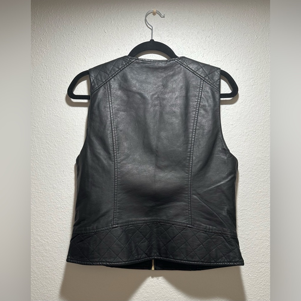 Calvin Klein faux leather vest in black, women’s size small. - Picture 2 of 2